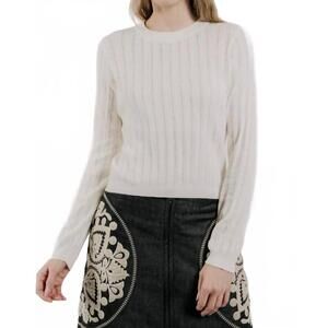 NEW LOVE THE LABEL sarafina pointelle knit sweater in ivory
